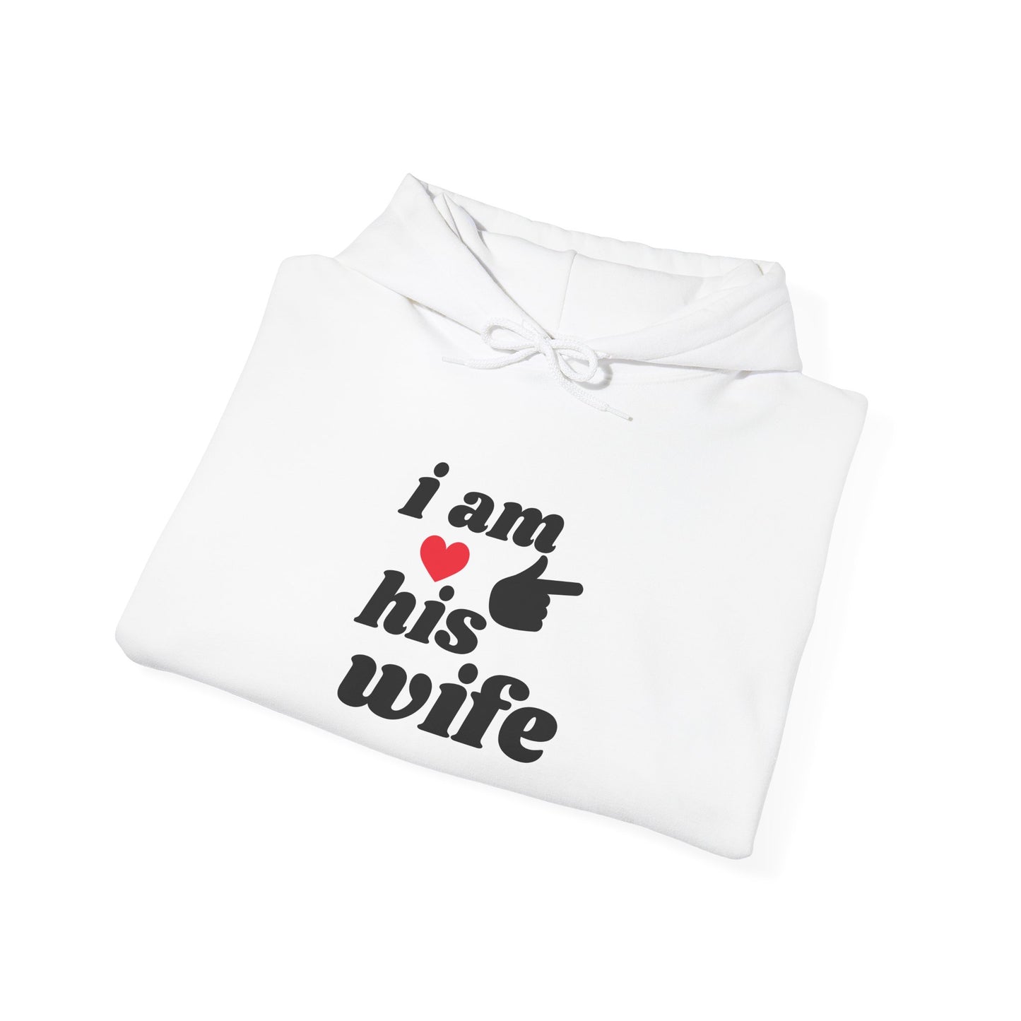 Cute Cat Lover's Hoodie, 'I am His Wife' Sweatshirt, Gift for Cat Moms, Cozy Hooded Sweatshirt, Cat Owner Apparel