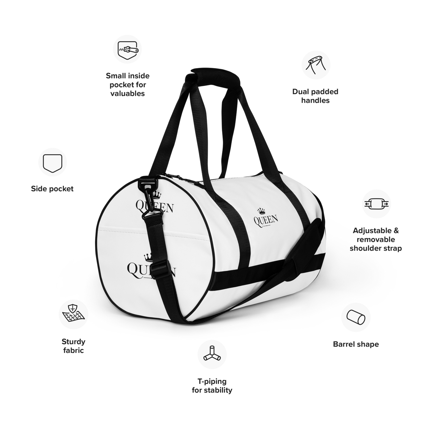 All-over print gym bag (Queen)