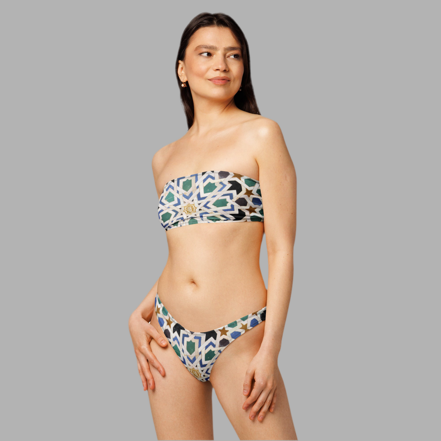 Recycled bandeau bikini (Moroccan style)