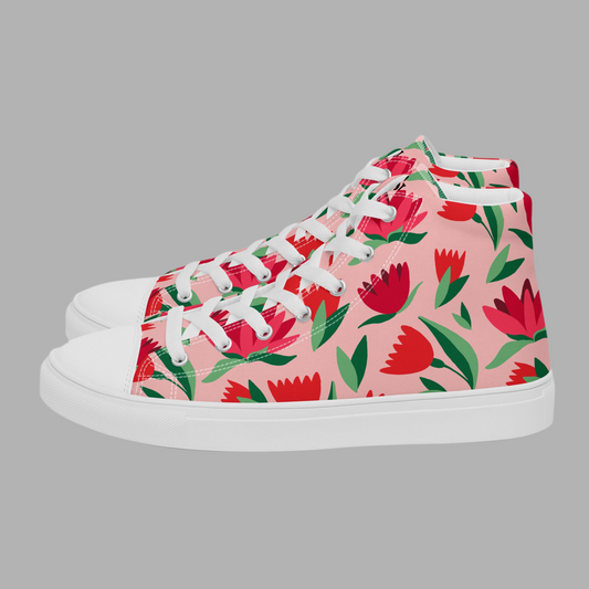 Women’s high top canvas shoes(Flowers)